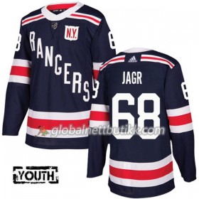 New York Rangers Hockeydrakt Jaromir Jagr 68 2017-2018 2018 Winter Classic Blå Adidas Authentic - Barn